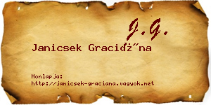 Janicsek Graciána névjegykártya